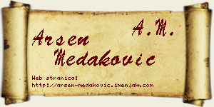 Arsen Medaković vizit kartica